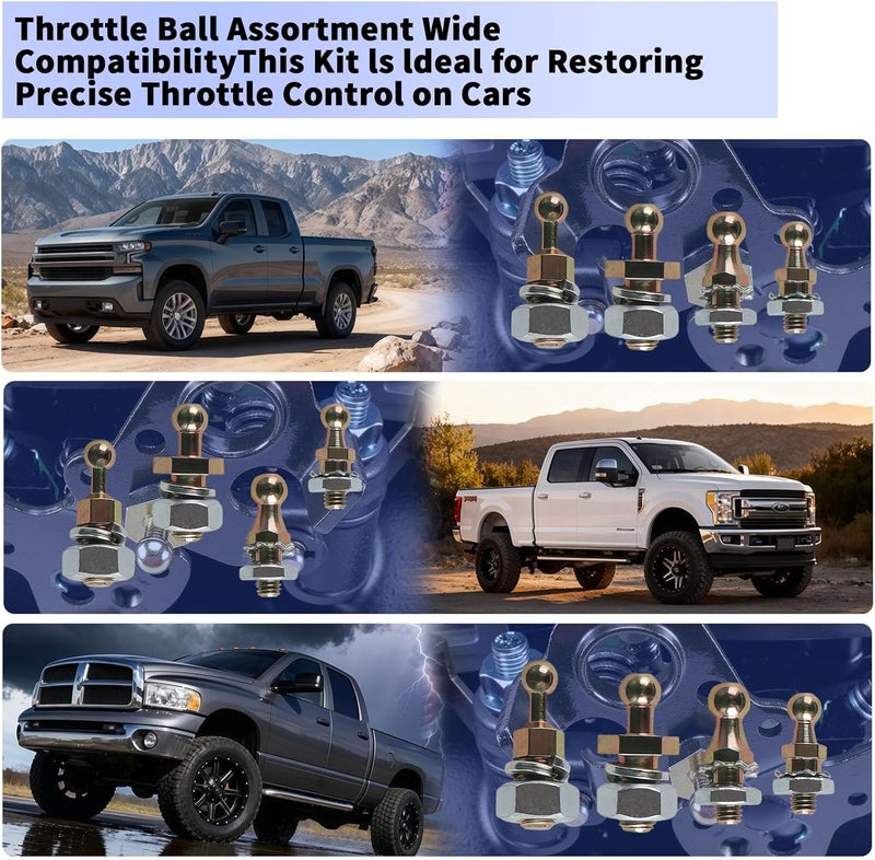 EAORBD 20-2 Carburetor Throttle Cable Ball Stud Assortment for Holley Carburetor Linkage & Control Steel Material Throttle Ball Kit - Image 5